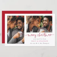 Budget Newlyweds 2 Photos Merry Christmas Card