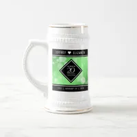 Elegant 20th Emerald Wedding Anniversary Beer Stein