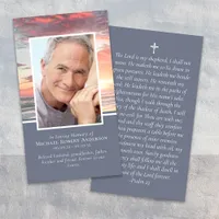 Sunset Photo Memorial Prayer Card