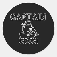 Captain Mom Classic Round Sticker