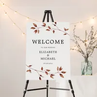 Simple Fall Leaves Large Wedding Welcome Foam Board