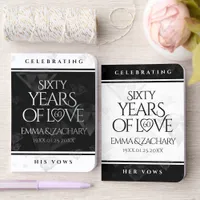Elegant 60th Diamond Wedding Anniversary Foil Vow Books