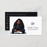 Empowered Afro Black Woman Boss Design Business Card