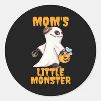 Moms Little Boo Monster Funny Graphic Classic Round Sticker