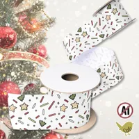  Christmas Cookie Sprinkles Festive  Satin Ribbon