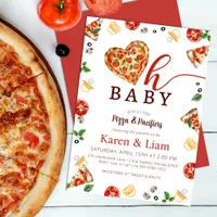 Oh Baby Pizza and Pacifiers Couples Baby Shower In Invitation