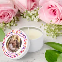 Colorful Watercolor Hearts Mother's Day Photo Mini Candle Favors