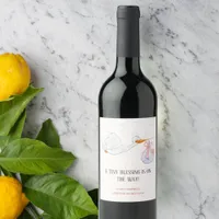 Tiny Blessing is on the Way Pregnancy Announcement Wine Label