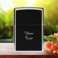 Your Text Black & White Zippo Lighter