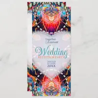 Psychedelic Glam Crystal Heart Wedding Party Invitation