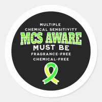 Multiple Chemical Sensitivity MCS Awareness  Classic Round Sticker