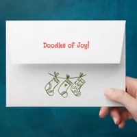Hand-Drawn Playful Doodles Festive Holidays Envelope