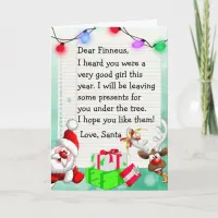 Add your Child's Name to this "Dear Santa" Card