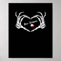 Skeleton Hand Heart Boo Season Spooky Vibe Poster