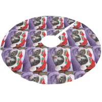 Kittens in Santa Hats Christmas Pattern Tree Skirt