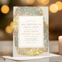 Modern Iridescent Glitter Wedding Invitation