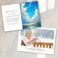 Clouds Photo Sympathy Funeral Memorial Thank You Card