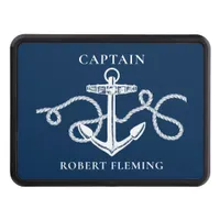 Nautical Anchor Rope Boat Captain Monogram Hitch Cover