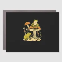 Frog Mushroom Cottagecore Aesthetic Goblincore Cut Car Magnet