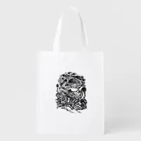 Cottagecore Aesthetic Frog Mushroom Goblincore Art Grocery Bag