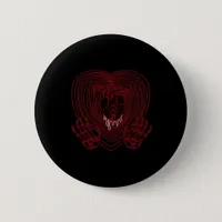 Crying Heart In Red Skeleton Hands Hearts Modern  Button