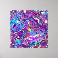 Purple, Blue Colorful Marble Fluid Art  Canvas Print