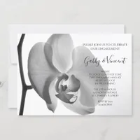 White Orchid Engagement Party Invitation