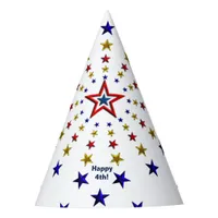 Pattern of Patriotic Stars Party Hat