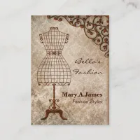 vintage mannequin fashion business cards