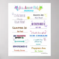 The All About Me Quiz Poster