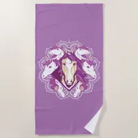 Unicorn Mandala Beach Towel