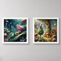 Sleeping Fairies, Fairytale Art for Baby Nursery Wall Art Sets