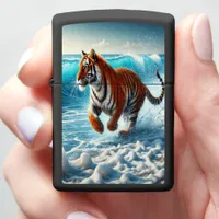 Tiger's Wild Ocean Pursuit Zippo Lighter