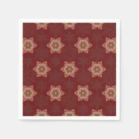 Elegant Holly Star Christmas and Yule Napkins