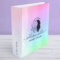 Celestial Mystic Moon Goddess Rainbow Client 3 Ring Binder