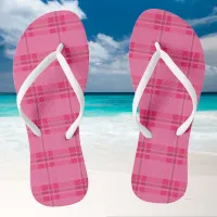 Hot Pink Plaid Flip Flops