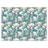 Coastal Christmas Bold Seahorse Pattern#4 ID1009 Tissue Paper