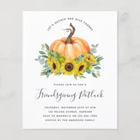 Budget Pumpkin Friendsgiving Potluck Invitation