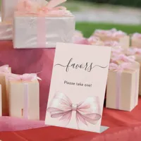 Favor sign pink bow