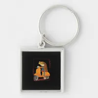 Frog  Scooter Mushroom Goblincore Academia Aesthet Keychain