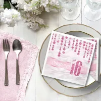 Satin Jewel Sweet Sixteen Pink ID260 Paper Napkins