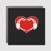 Heart Skeleton Hands Gothic Valentine Red Classic  Car Magnet