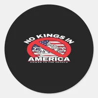 No Kings In America Anti-Monarchy Patriotic Design Classic Round Sticker