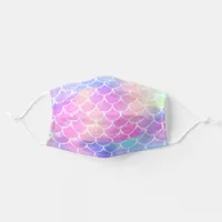 Cute Holographic Iridescent Mermaid Scales Adult Cloth Face Mask