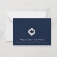 Elegant Luxury Silver Logo  Note Card