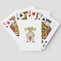 Funny Chicken Butt F-Caw-F Rooster Country Hen Chi Poker Cards