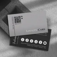 Simple black Grey Minimalistic Loyalty Card