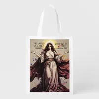 Vintage Art Mary Magdalene Quote  Grocery Bag