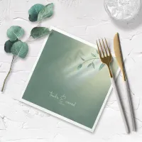 Shadow Leaf Wedding Green ID947 Napkins