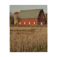 Red Barn and Silo Wood Wall Art